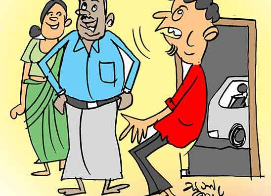 තෑගි දෙන්න ගෙනා ෂර්ට් එක ජැන්ඩියට ඇදගෙන ගිහින්