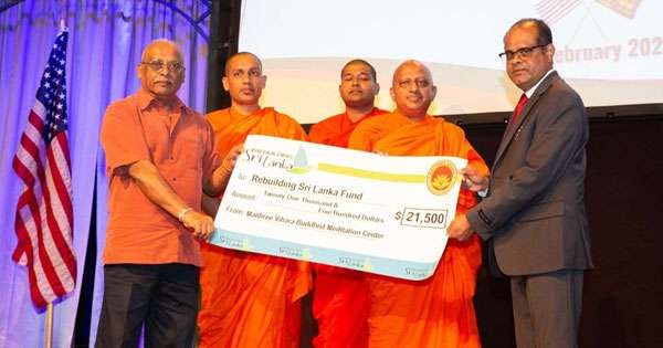 කැලිෆෝනියා පන්සලකින් ලංකාවට ඩොලර් 21500ක්