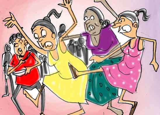 මල්පොකුරට  කෙහෙවලු‍ පටලවාගෙන