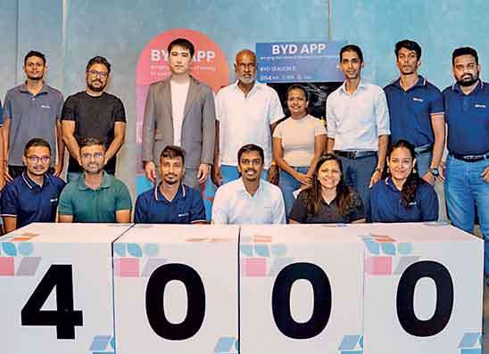 BYD Mobile App හඳුන්වා දී කෙටි කලකදී  downloads 4,000 ඉක්මවයි