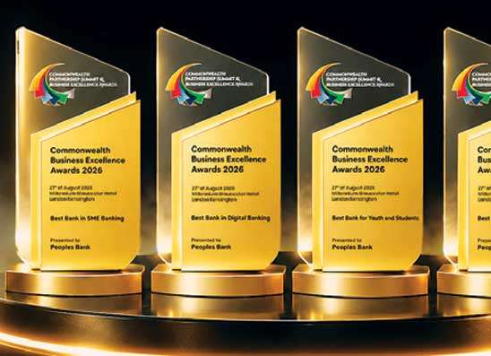 Commonwealth Business Excellence Awards 2026 හිදි මහජන බැංකුවට සම්මාන