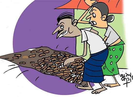 නැතිවුණූ රටකජු හොයන්න හොරාගේ අම්මාගෙන් පේනයක් අහලා