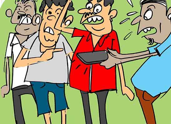 එකට “ගල්’’ ගහලා  ෆෝනය ගල් කරලා