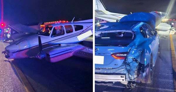 ඇමෙරිකාවේ සැහැල්ලු යානයක් මාර්ගයකට ගොඩ බස්සලා