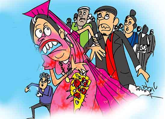 මනාලියගේ  රූ සපුව වැඩියි කියා මනාලයාගෙන් දෑවැදි ඉල්ලලා