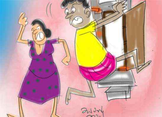 බඩේ අමාරුව  බිරිඳ පිටින් යවලා
