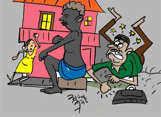 හොරේ අල්ලන්න ගිහින් පිළීරුවකට තඩි බාලා