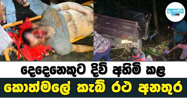 කොත්මලේ දී කැබ් රථයක් ප්‍රපාතයට පෙරලී දෙදෙනෙක් මරුට