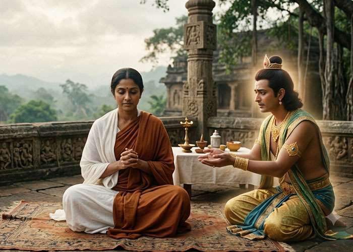 ‎’’ සක්දෙවි රජුගේ ඉල්ලිම පවා පුතික්ෂේප කරමින් දසදහසක් අවුරුදු පතිවෘතතා ධර්මය ආරක්ෂා කළ යශෝධරා දේවි නමි උත්තමාවිය.’’