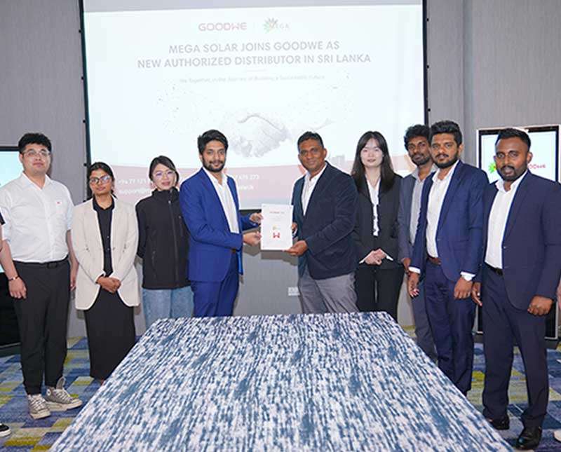 ශ්‍රී ලංකාවේ බලයලත් බෙදාහරින්නා ලෙස මෙගා සෝලර් සමාගම GoodWe සමඟ අත්වැල් බැඳගනී
