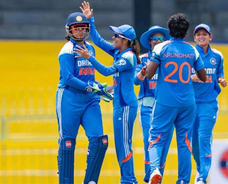 තුන්කොන් කාන්තා එක්දින  ක්‍රිකට් තරගාවලියේ ජය ඉන්දියාවට...