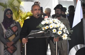 H.E. Shakeel Hussain addressing the gathering