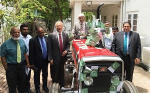 High Commissioner of Pakistan H.E. Shakeel Hussain and Chief Miniser Easter Province Hon. Z.A. Nazeer Ahamed with the Tractor